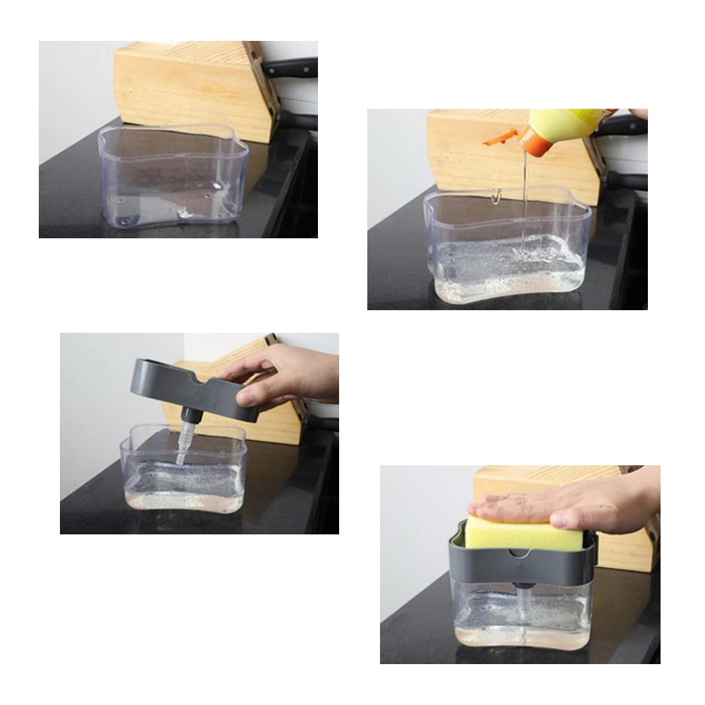 Køkkenvaskemiddelsdispenser med svampholder - Ozerty