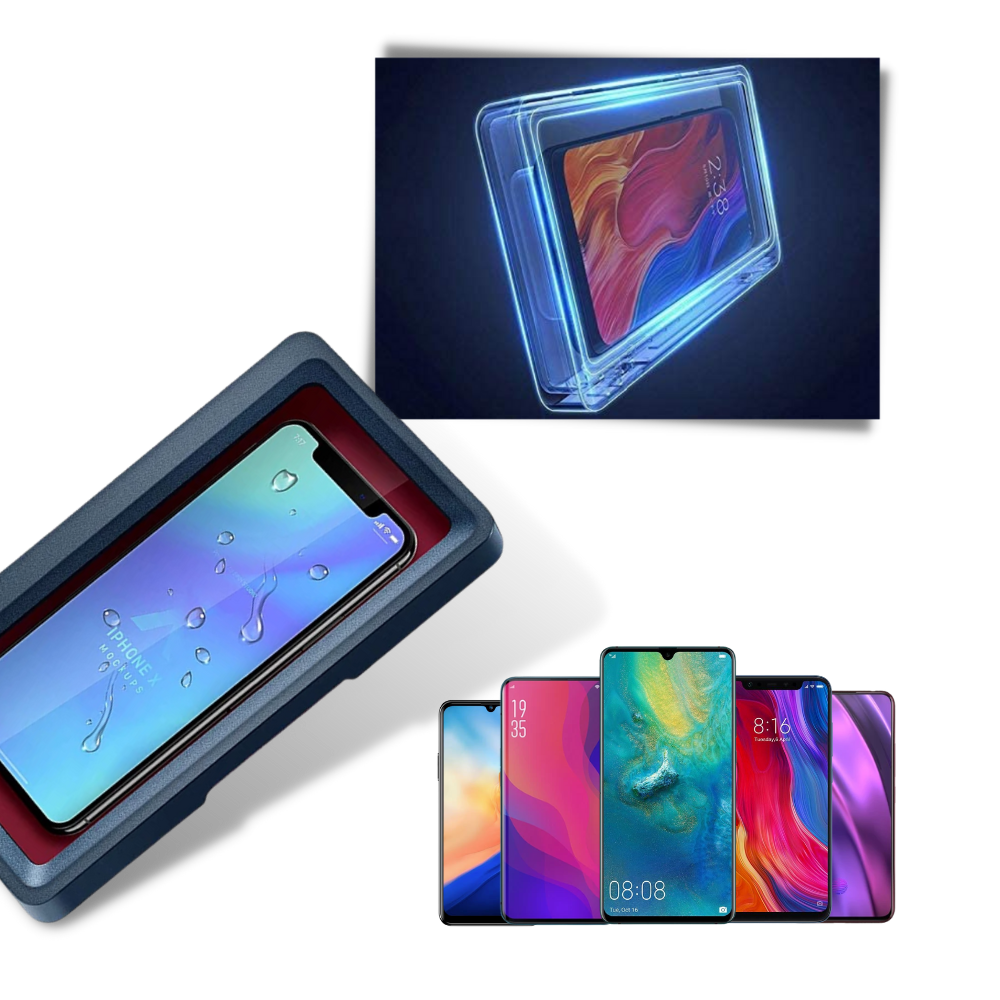 Vandtæt telefonholder med cover til vægmontering under bruser - Ozerty