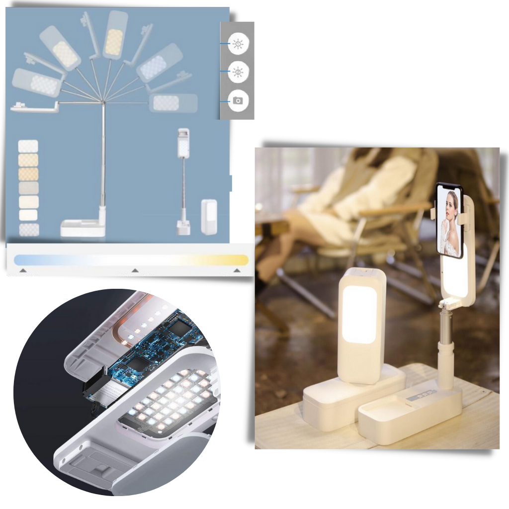 Smartphoneholder med integreret bluetooth-lys kit - Ozerty