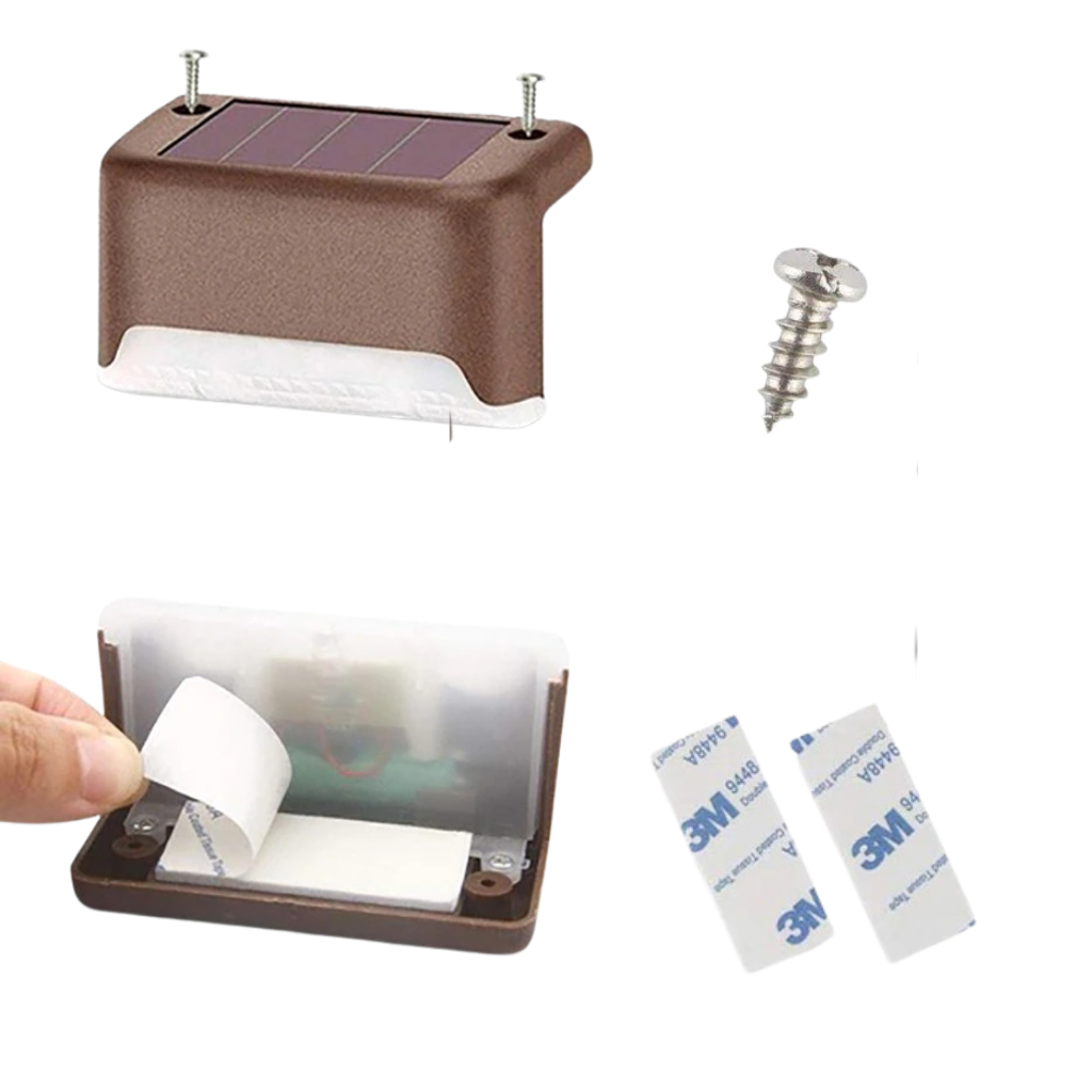 Solcelle LED-lys til trapper (4 stk.) - Ozerty