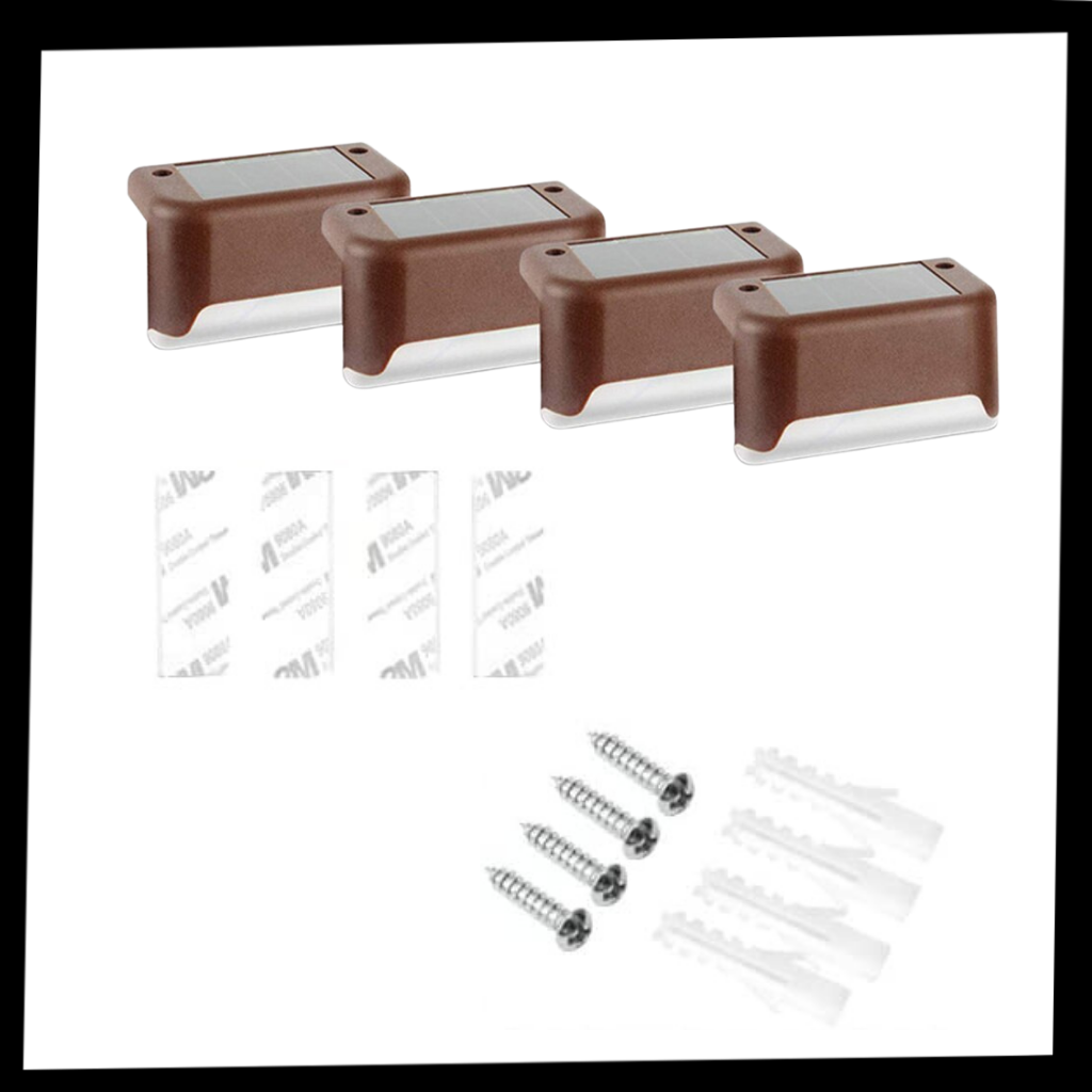 Solcelle LED-lys til trapper (4 stk.) - Ozerty