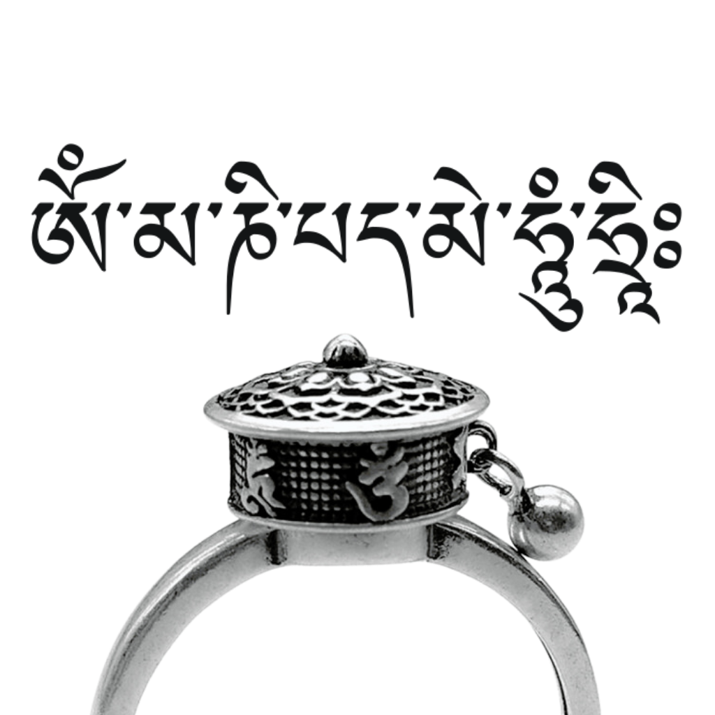 Snurrende buddhistisk mantra ring til kvinder - Ozerty