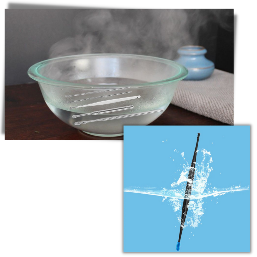 Sæt i rustfrit stål til rensning af ørevoks - Ozerty