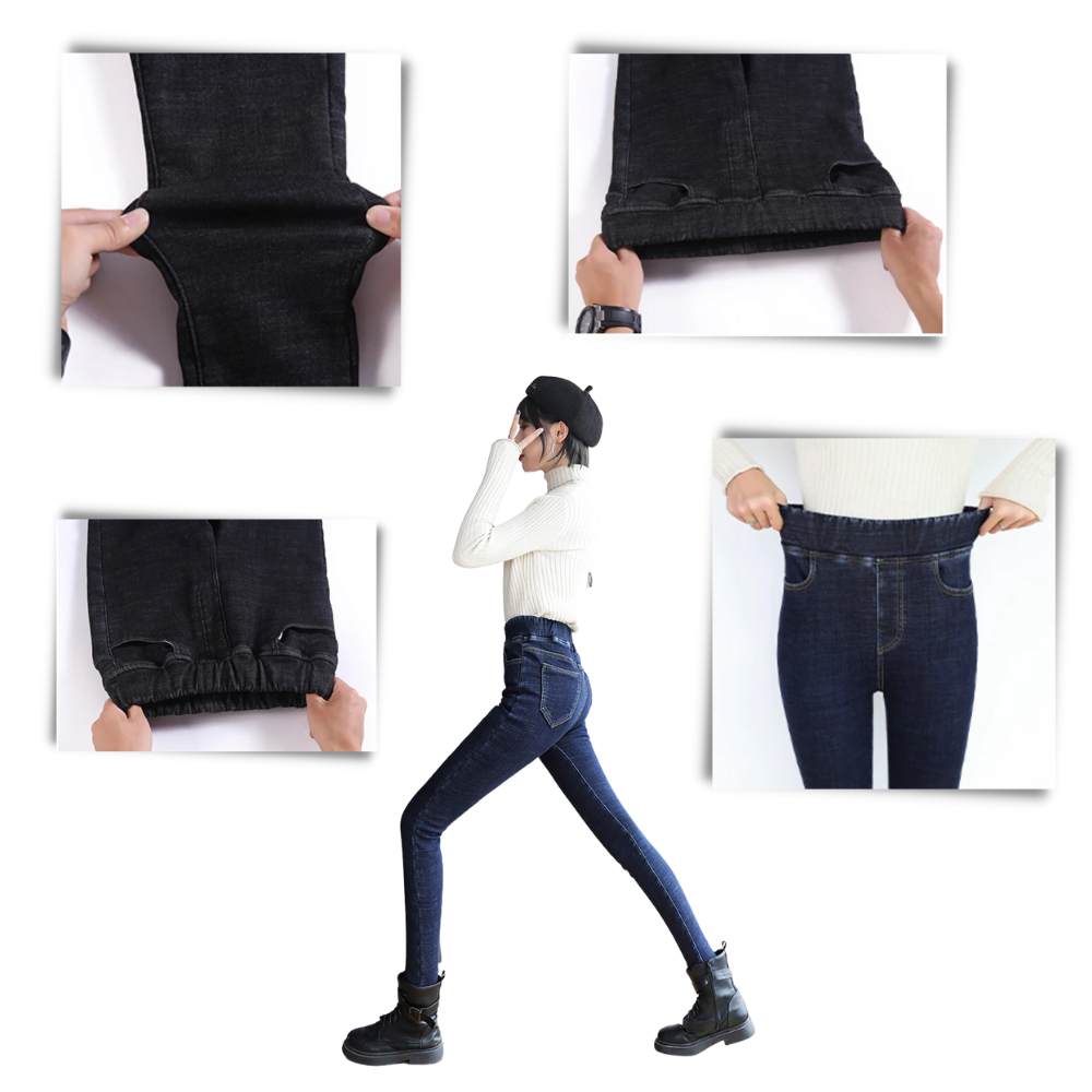 Jeggings til kvinder med termisk fleece - Ozerty