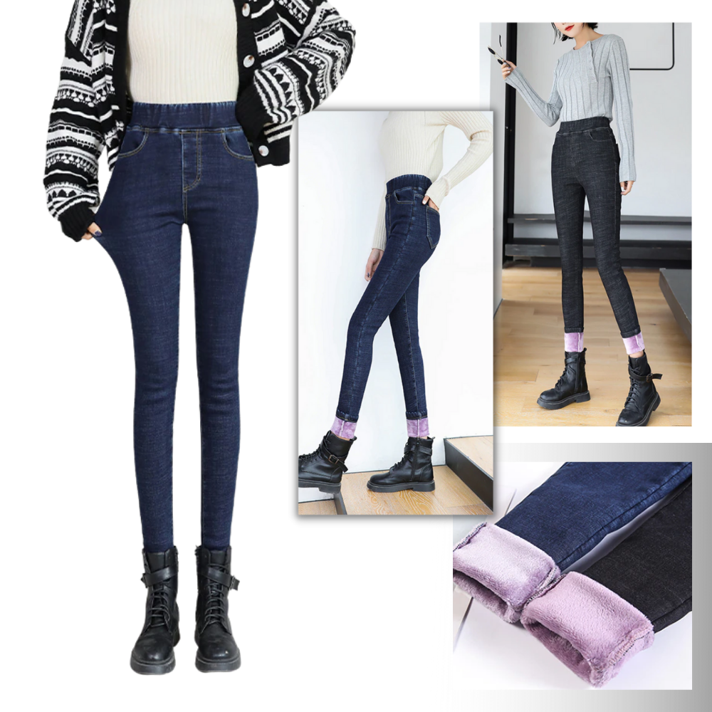 Jeggings til kvinder med termisk fleece - Ozerty