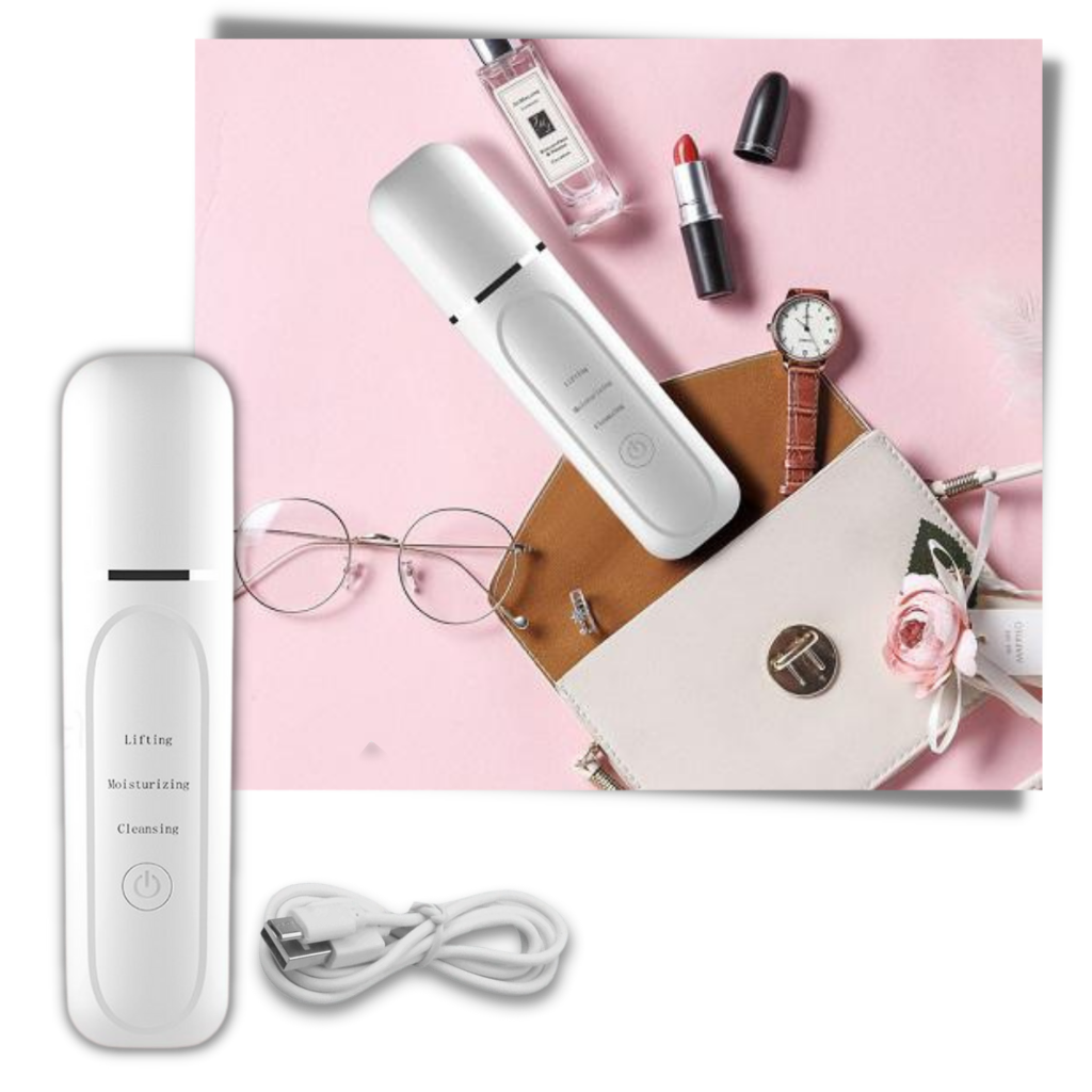 Ultrasonisk dybderensende ansigtsskrubber - Ozerty