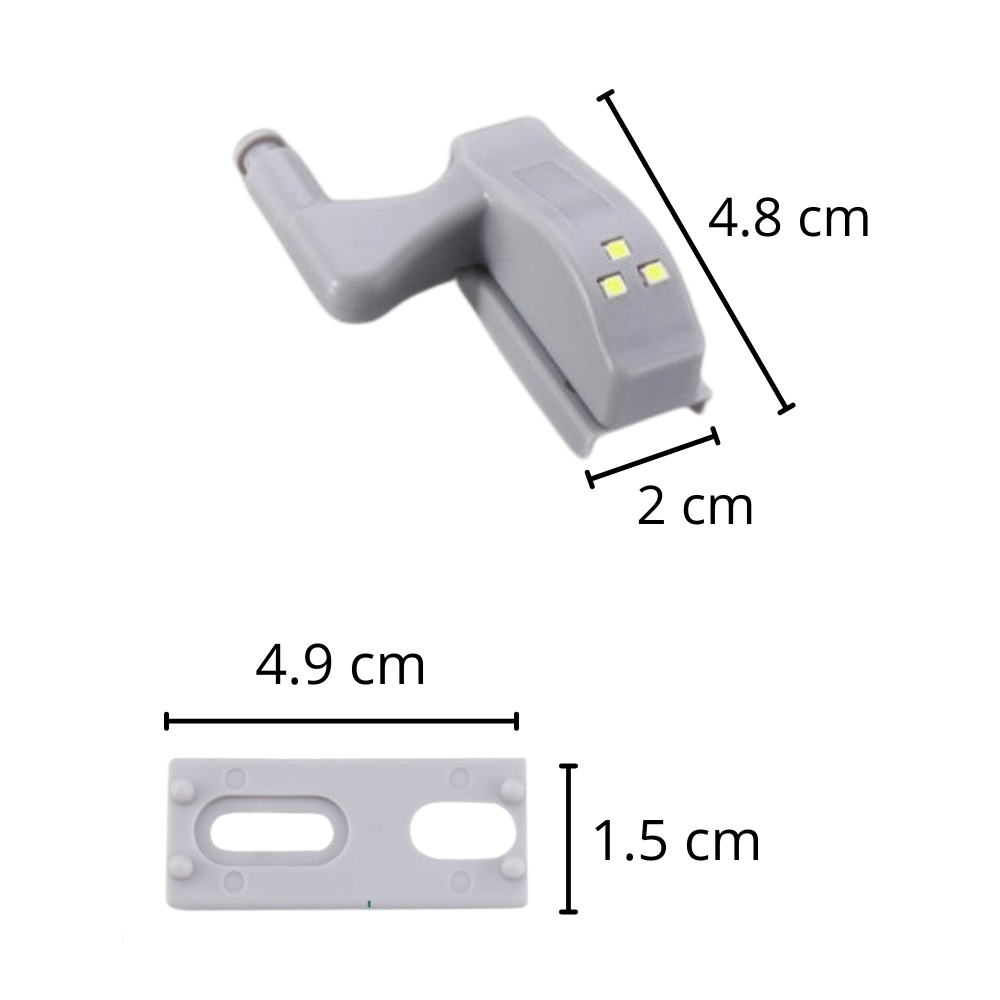 Pakke med 10 LED-lamper til hængsler - Ozerty