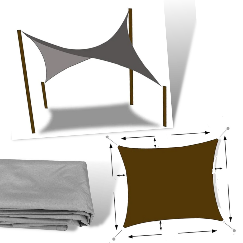 Vejrbestandigt Rektangulært Solsejl - Ozerty