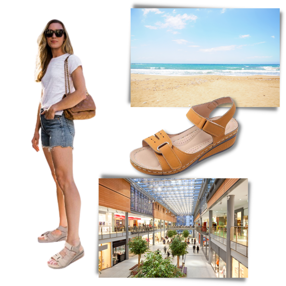 Ortopædiske sandaler med svangstøtte til kvinder
- Ozerty