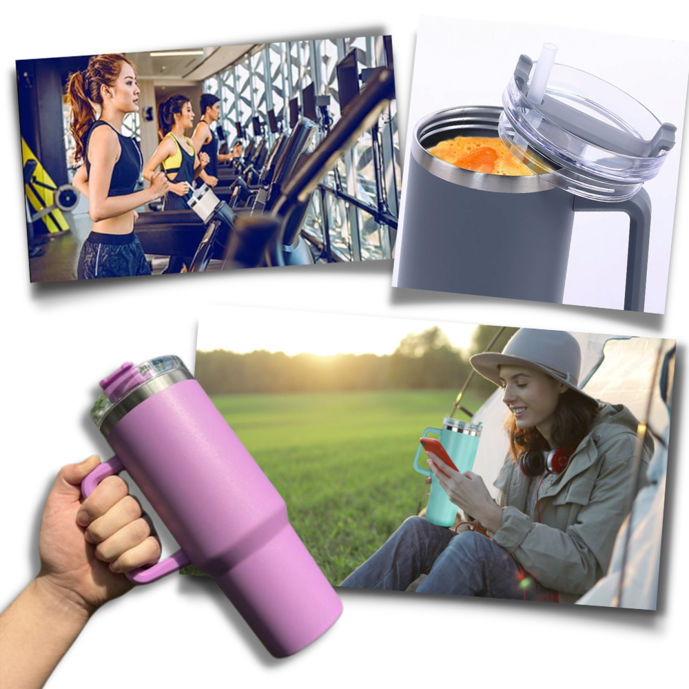 Isoleret kop til bilen med stor kapacitet og hank
- Ozerty