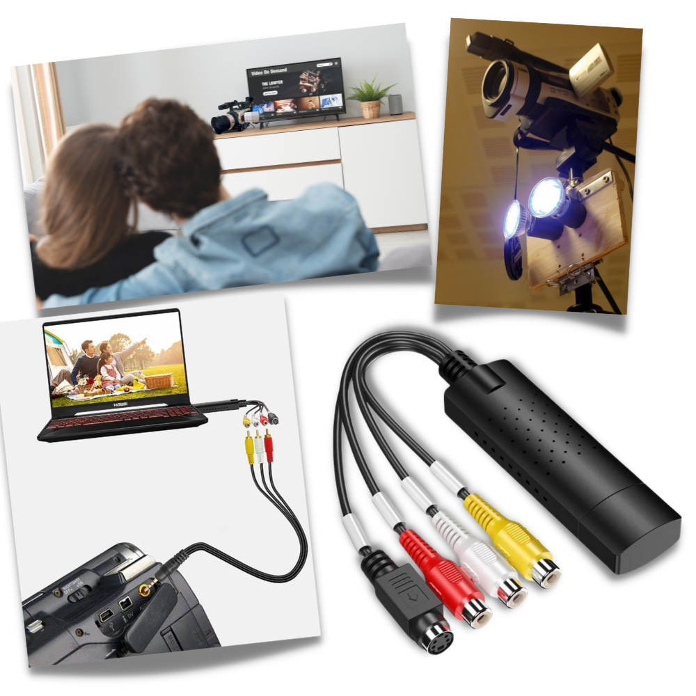 USB 2.0 Adapter til lettere optagelse af video TV DVD VHS DVR
- Ozerty