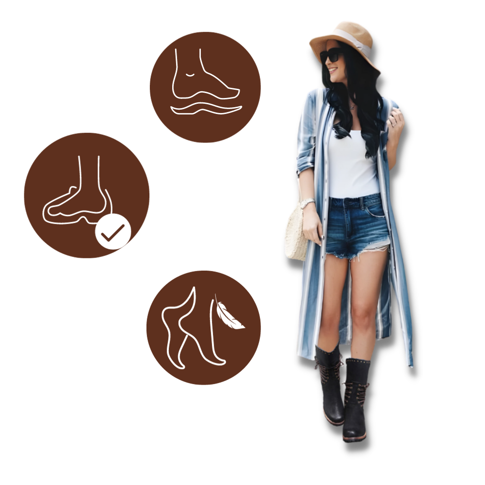 Vintage halvstøvler i PU-læder
- Ozerty