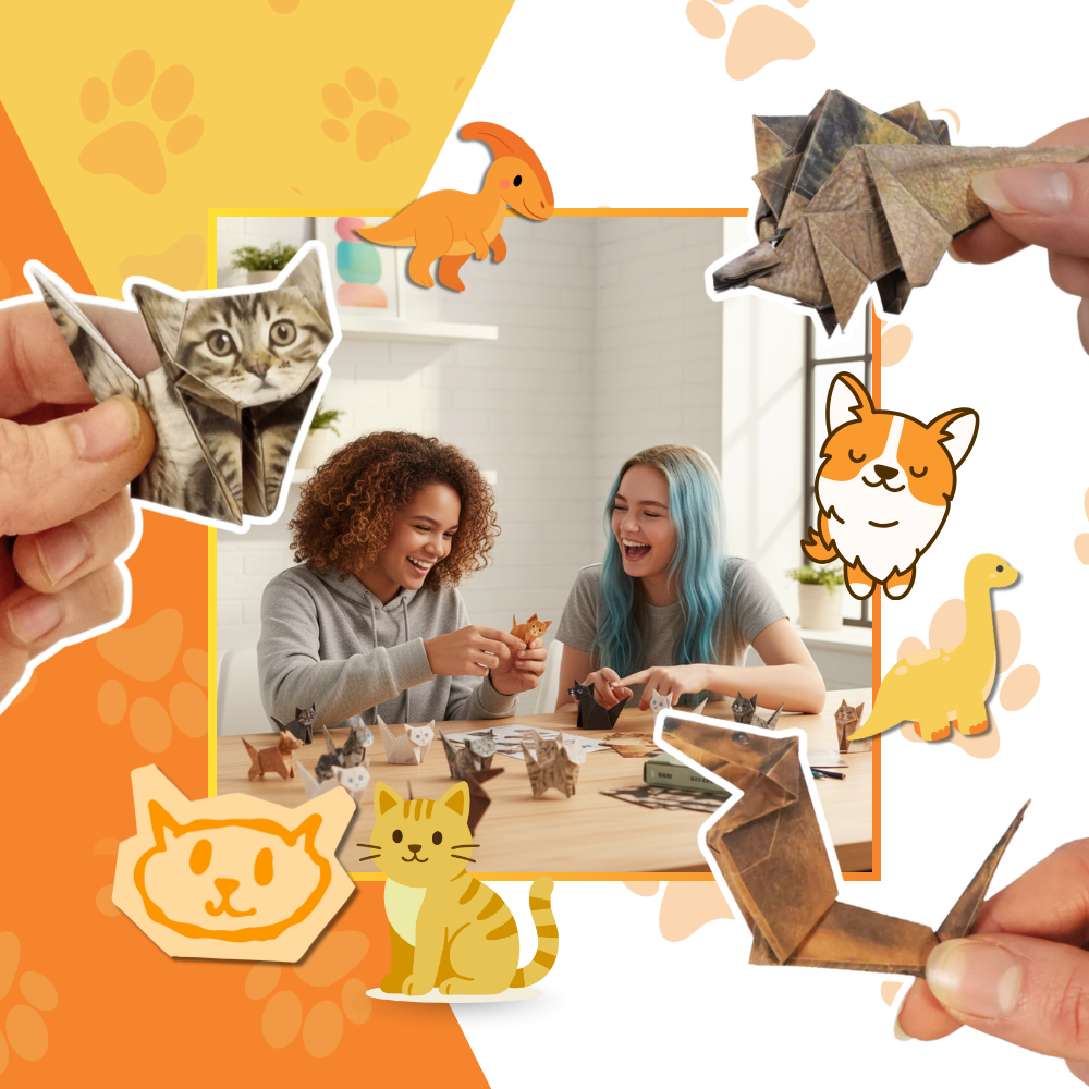 3D Kæledyrs-origamipapir - Ozerty