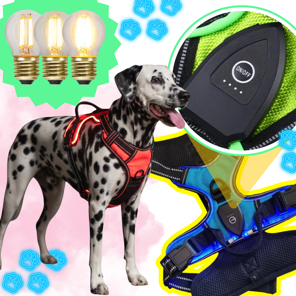 Blinkende LED Hundesele - Ozerty