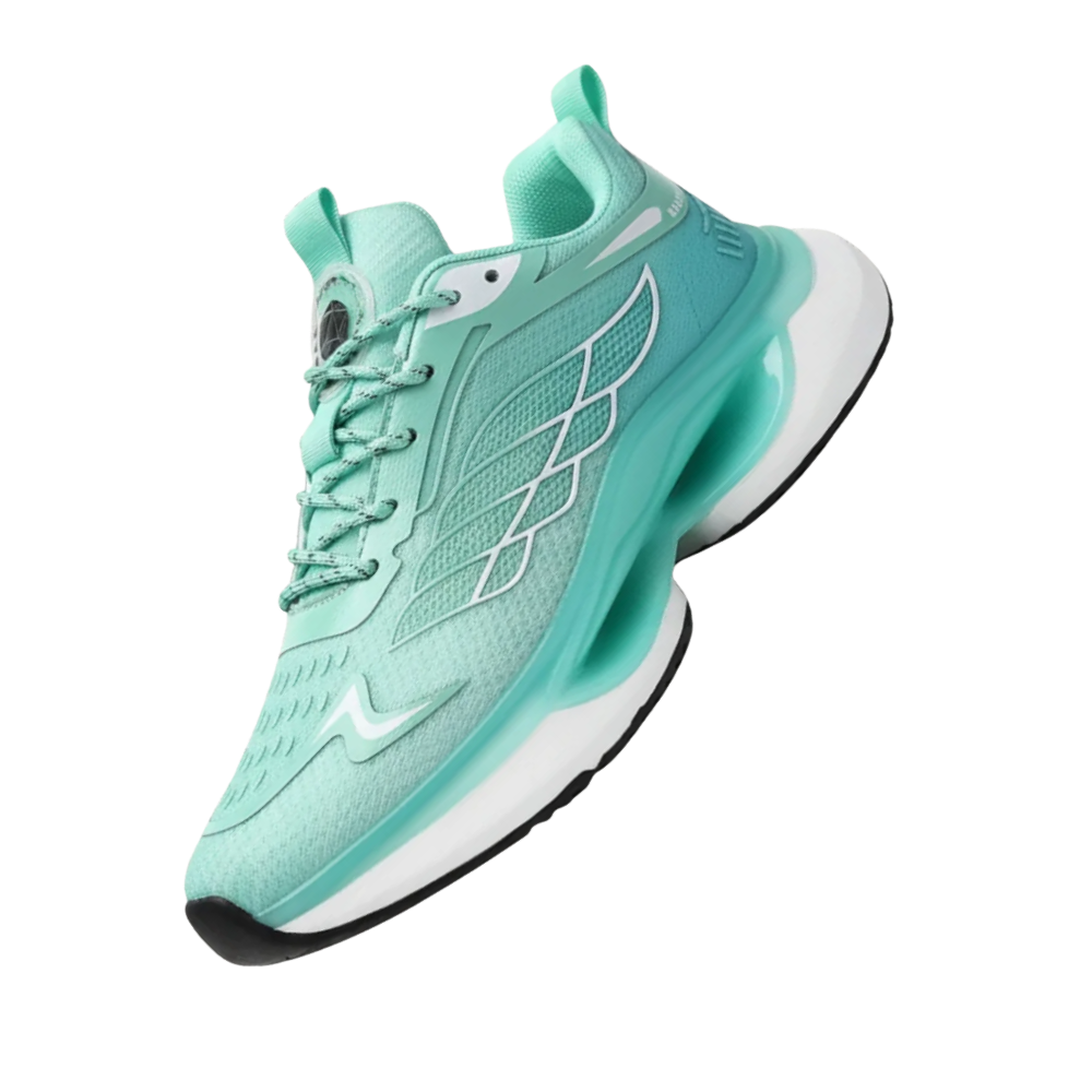 Åndbare løbesko med stødabsorbering -Grøn - Ozerty