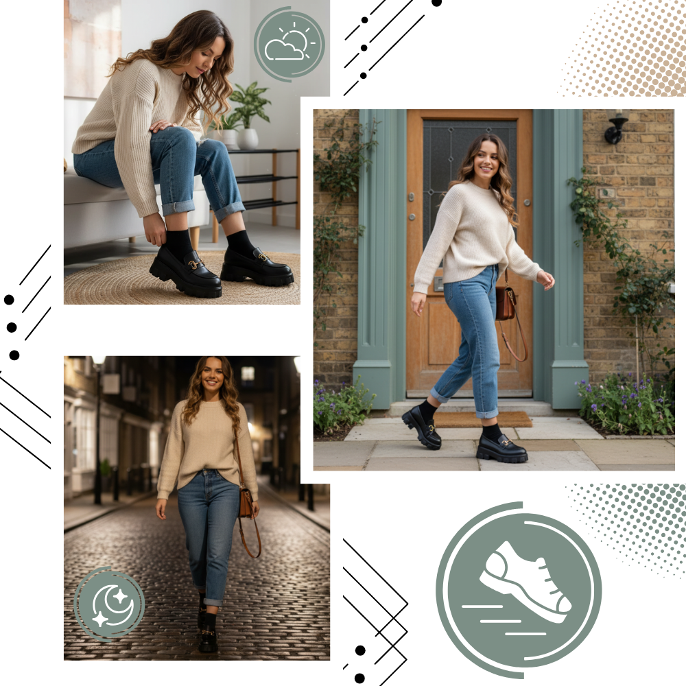 Chunky Stilfulde Læder Loafers - Ozerty