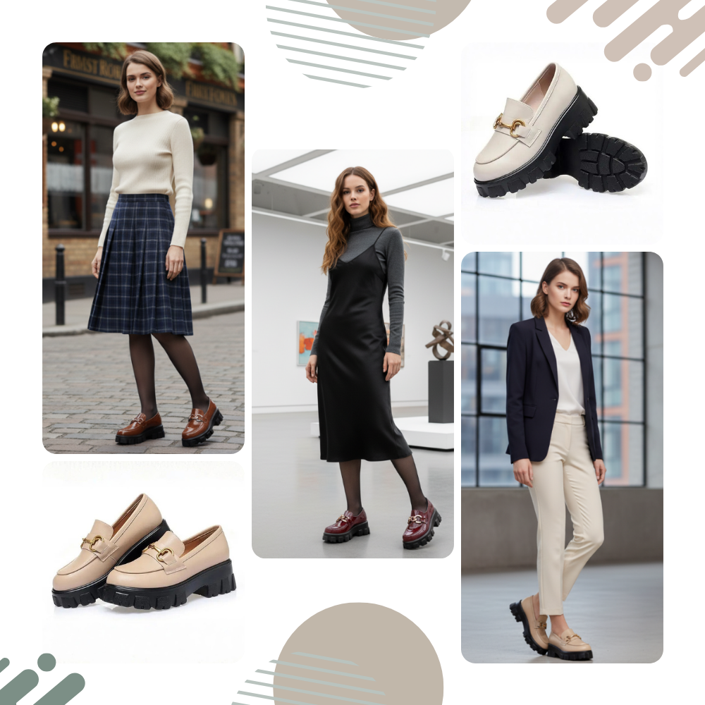 Chunky Stilfulde Læder Loafers - Ozerty