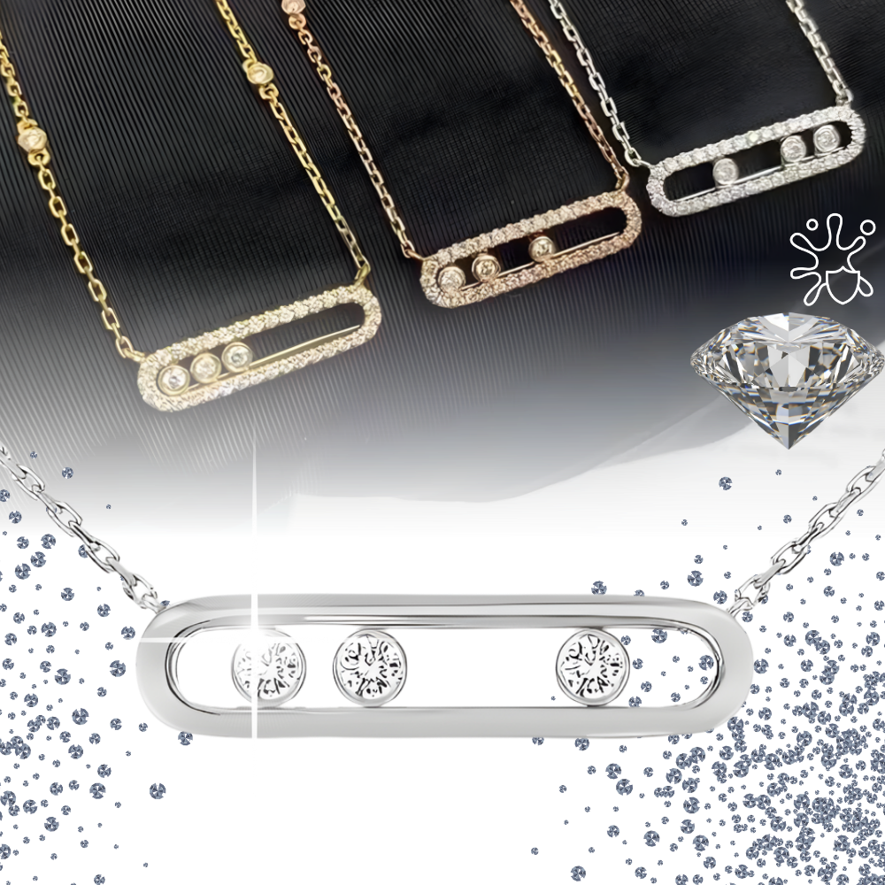 Klassisk Halskæde med Tre Sten - Ozerty