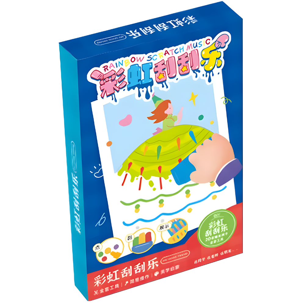 Farverigt Skrabe-Malesæt -Blå - Ozerty