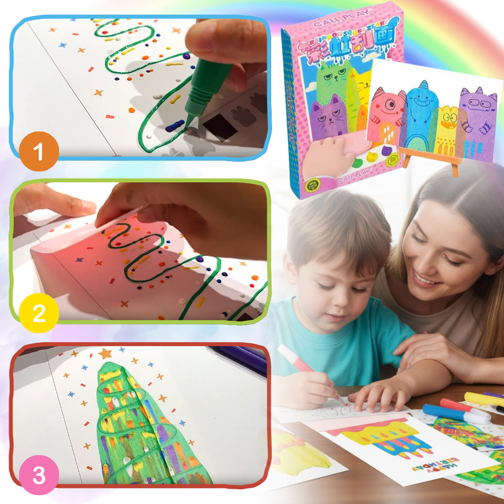 Farverigt Skrabe-Malesæt - Ozerty