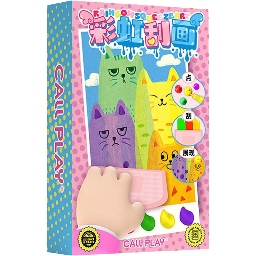 Farverigt Skrabe-Malesæt -Lyserød - Ozerty