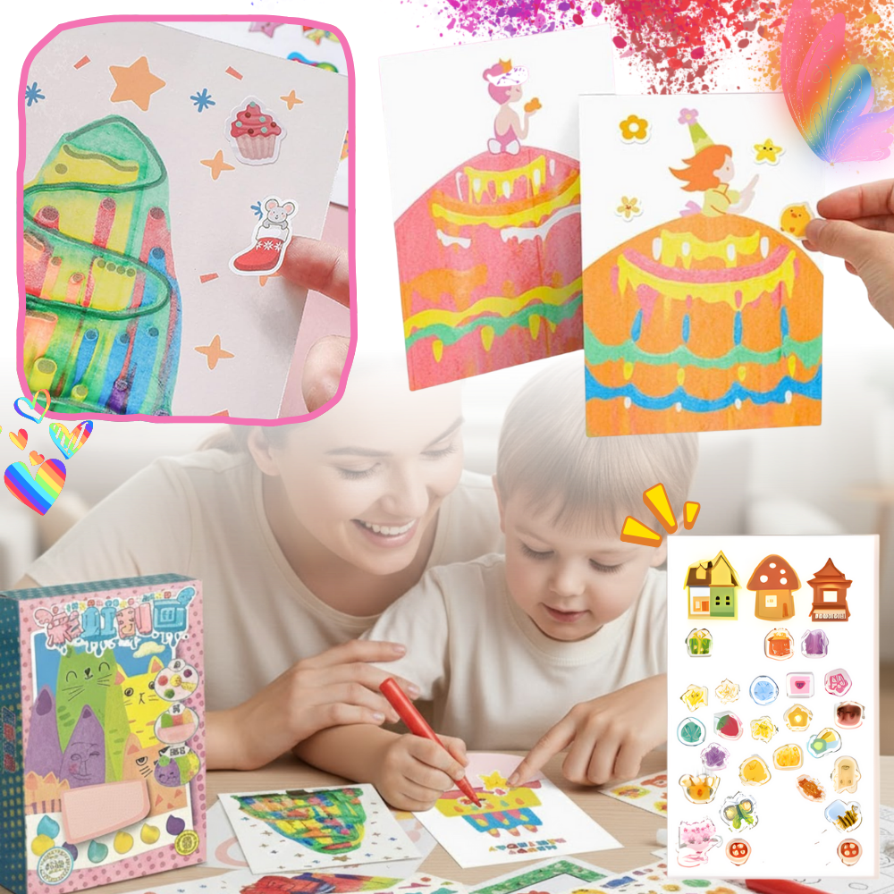 Farverigt Skrabe-Malesæt - Ozerty