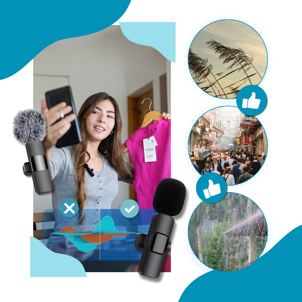 Dobbelt Støjreducerende Mikrofon - Ozerty