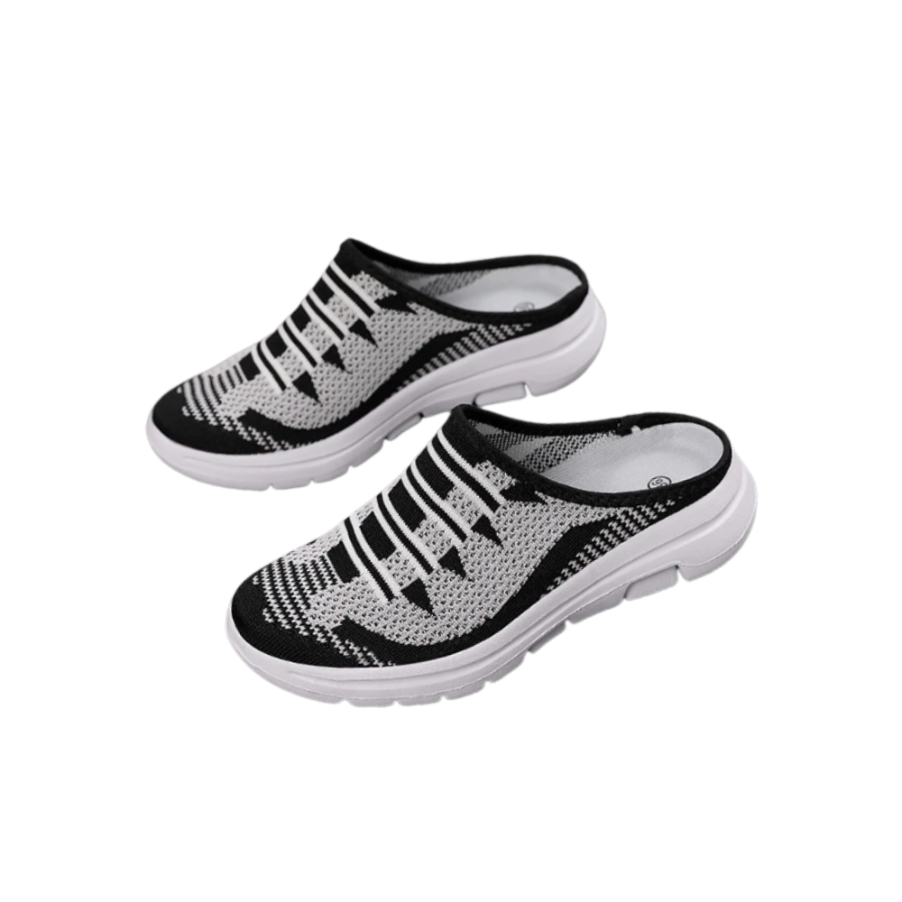Behagelige slip-on flade mules -Sort - Ozerty