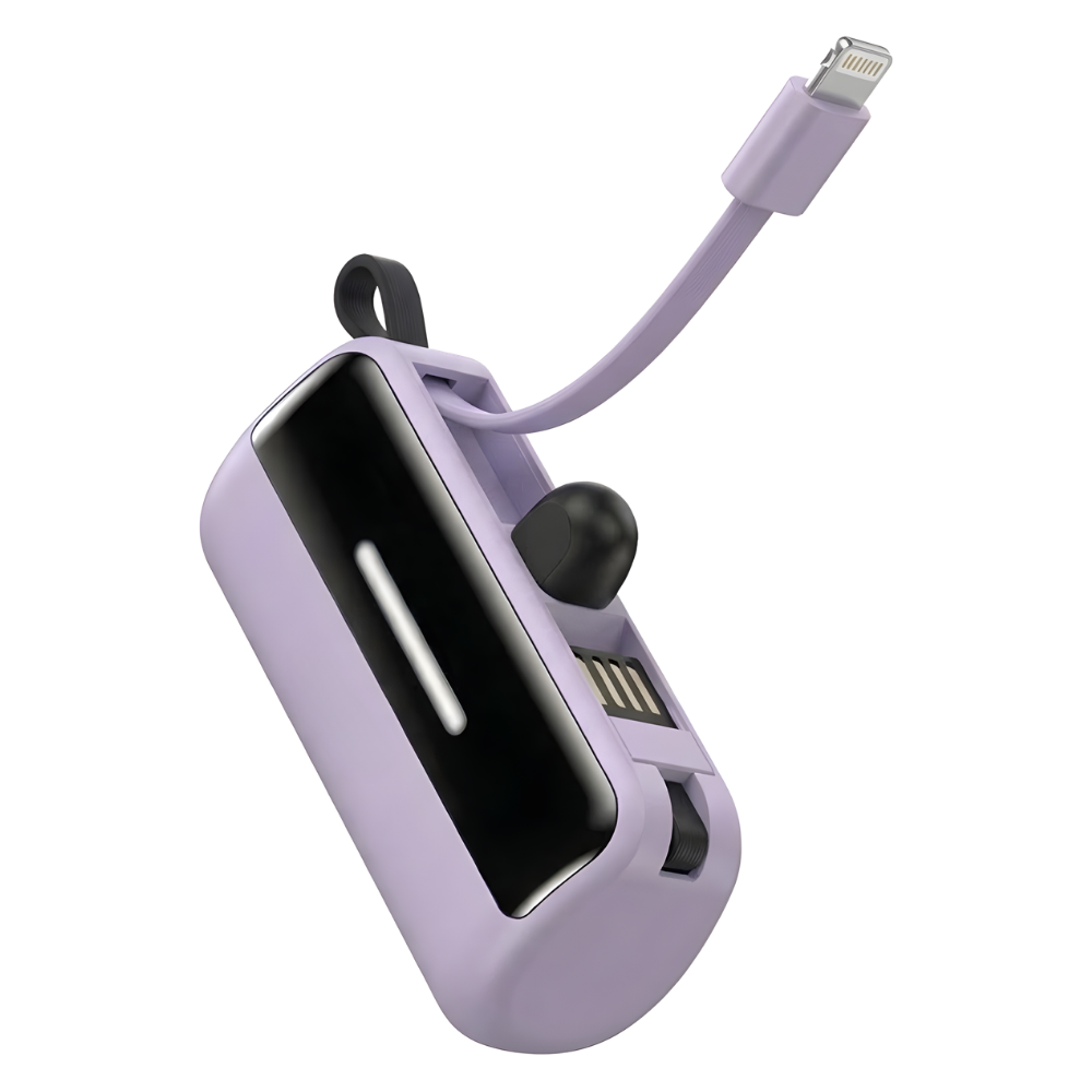 Mini Powerbank med Stativ -Lilla - Ozerty