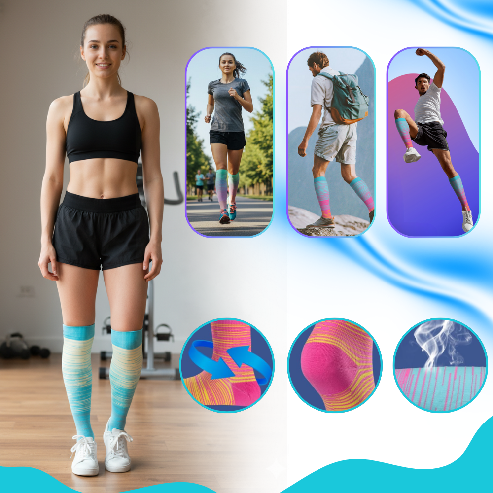 Elastisk Kompressionsstrømpe Med Åben Tå - Ozerty