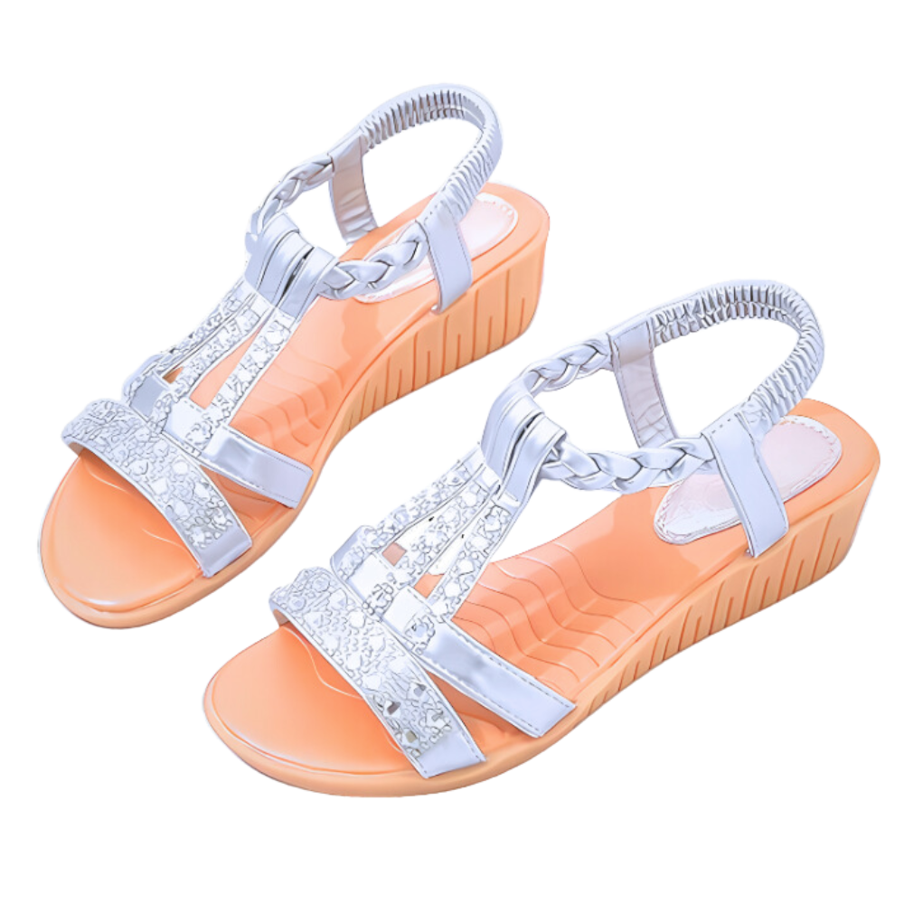 Elegante ortopædiske boho-sandaler

 -Beige - Ozerty