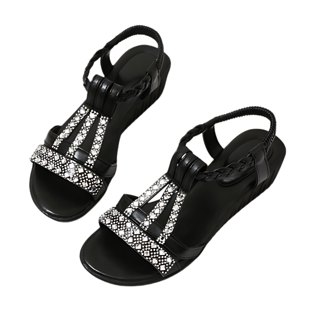 Elegante ortopædiske boho-sandaler

 -Sort - Ozerty
