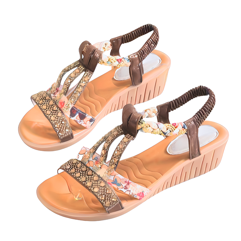 Elegante ortopædiske boho-sandaler

 -Kaffefarve - Ozerty