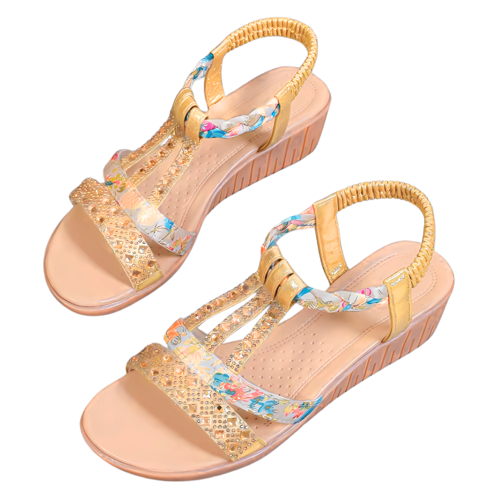 Elegante ortopædiske boho-sandaler

 -Guld - Ozerty