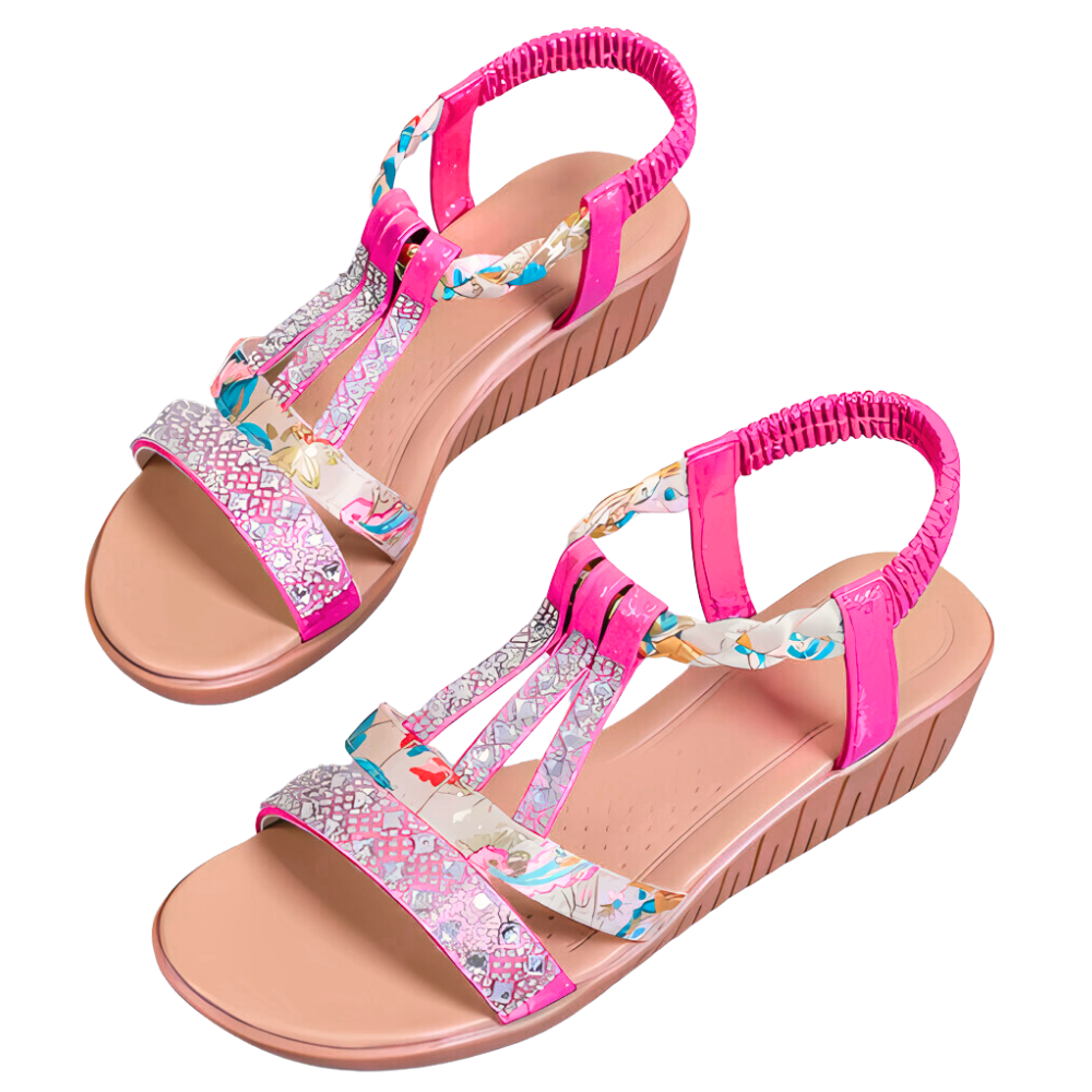 Elegante ortopædiske boho-sandaler

 -Pink - Ozerty