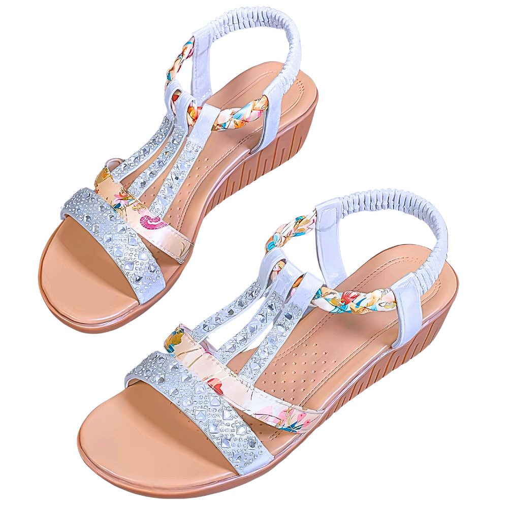 Elegante ortopædiske boho-sandaler

 -Sølv - Ozerty