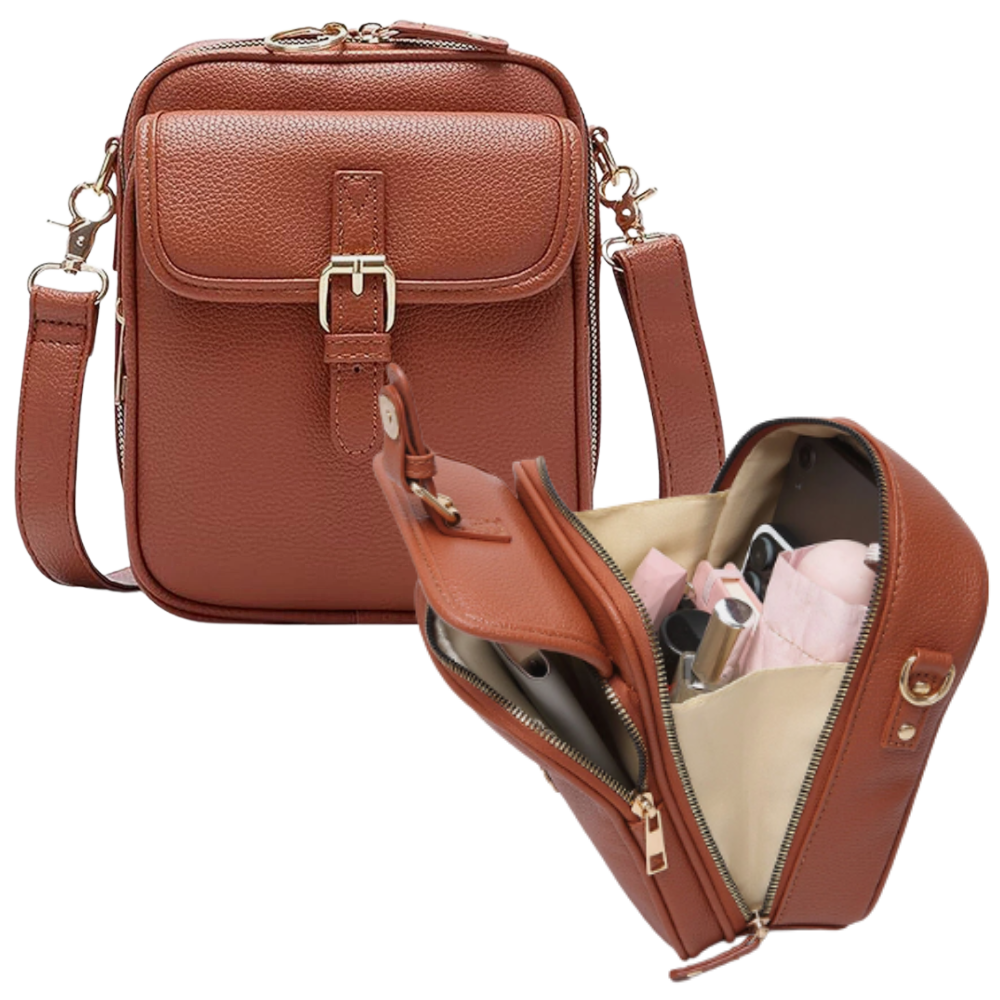 Vintage Alt-i-En Crossbody-Taske -Brun - Ozerty