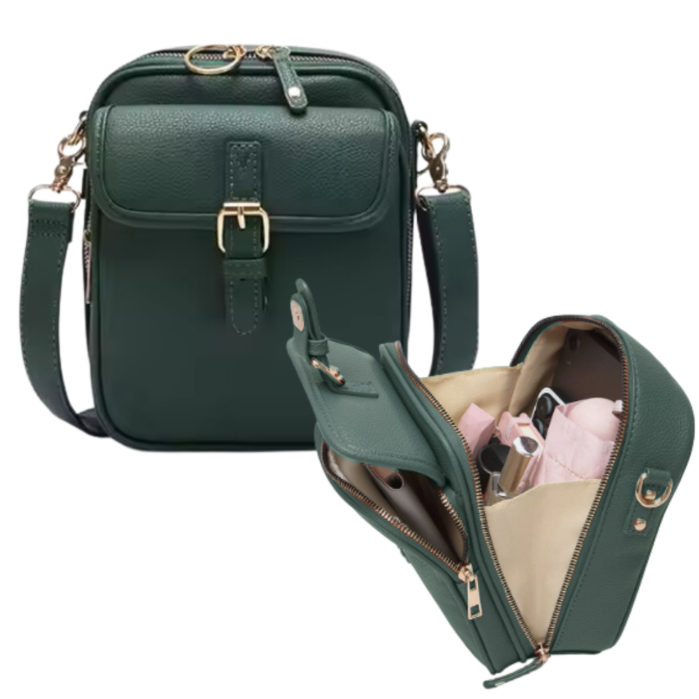 Vintage Alt-i-En Crossbody-Taske -Grøn - Ozerty