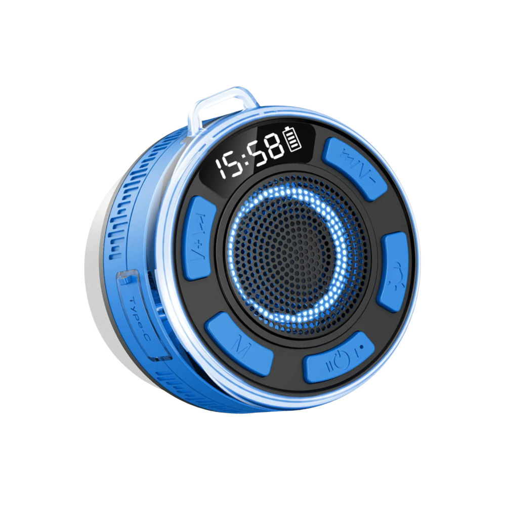 Vandtæt Badeværelsehøjttaler -Blå - Ozerty