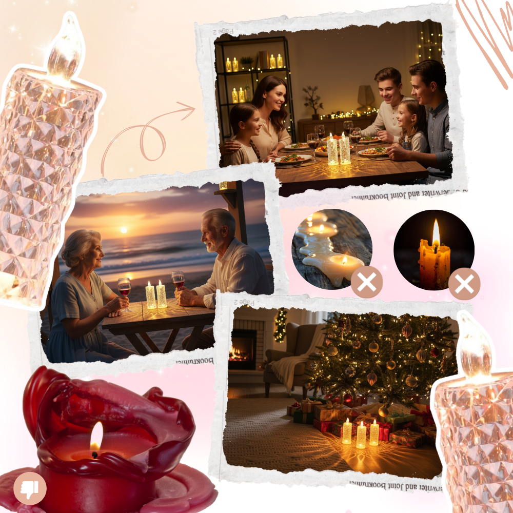 Flammefri Krystal Lysestage - Ozerty