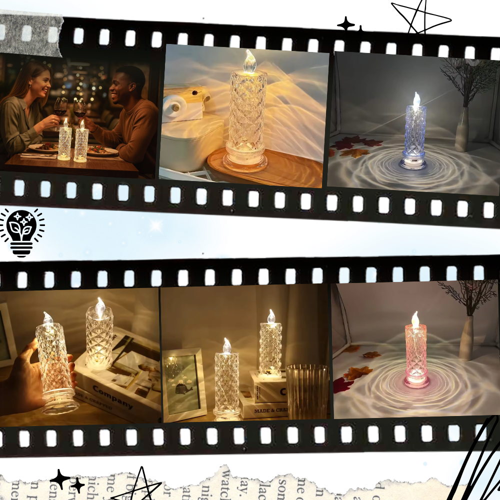 Flammefri Krystal Lysestage - Ozerty