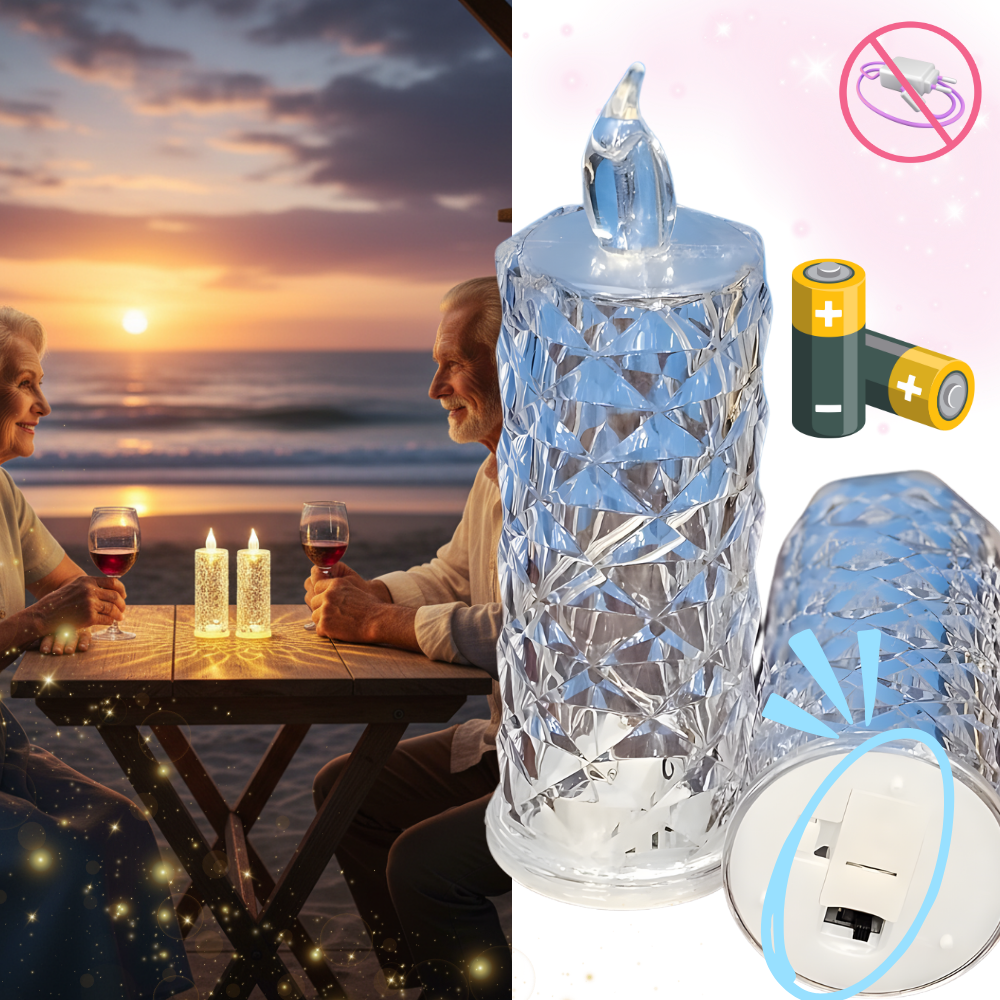 Flammefri Krystal Lysestage - Ozerty