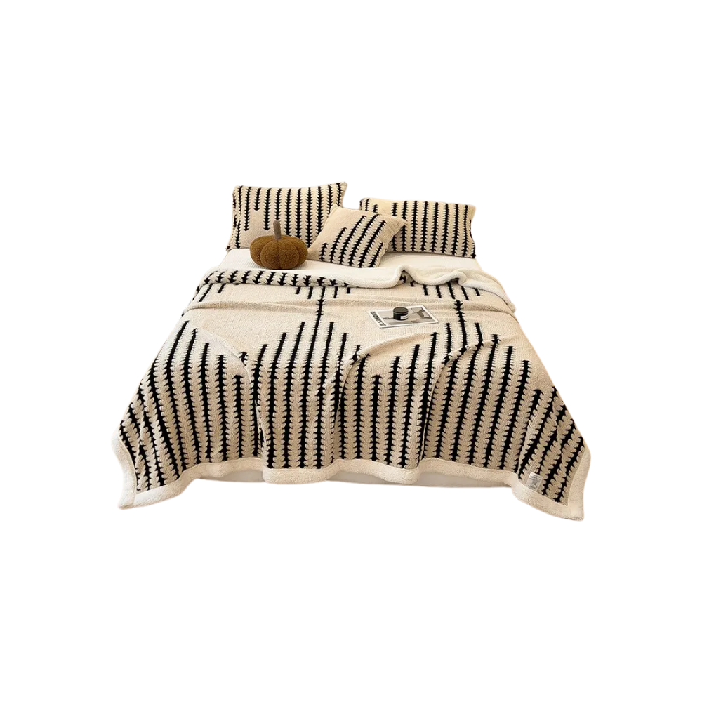 Blødt Jacquard Vintertæppe -Khaki - Ozerty