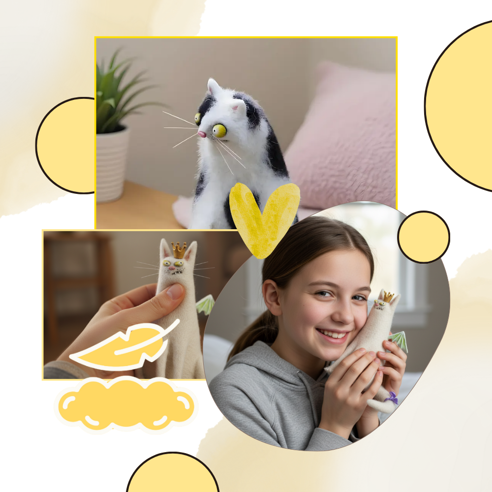 Sjov Pjusket Dekorationskat - Ozerty