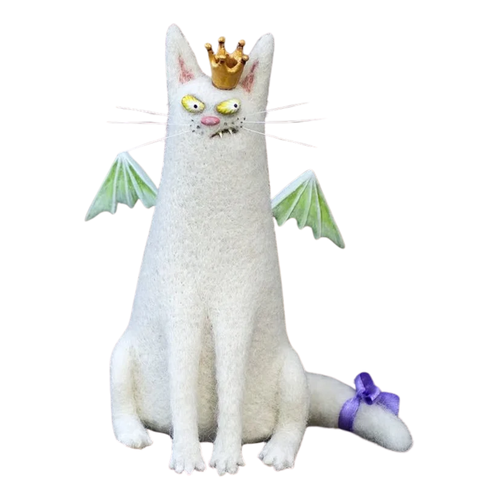 Sjov Pjusket Dekorationskat -Bevinget kat - Ozerty