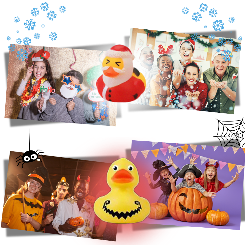 Adventskalender med ænder i halloween- og juletema - Ozerty