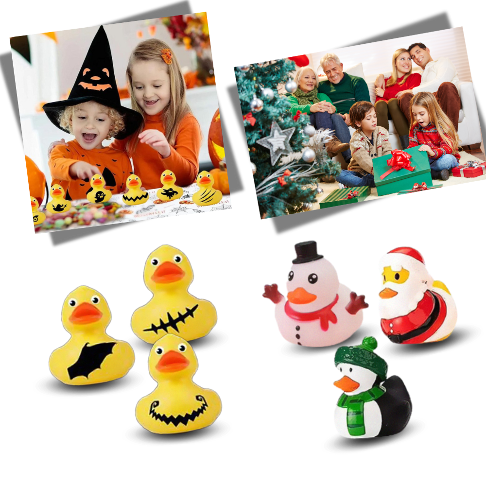 Adventskalender med ænder i halloween- og juletema - Ozerty