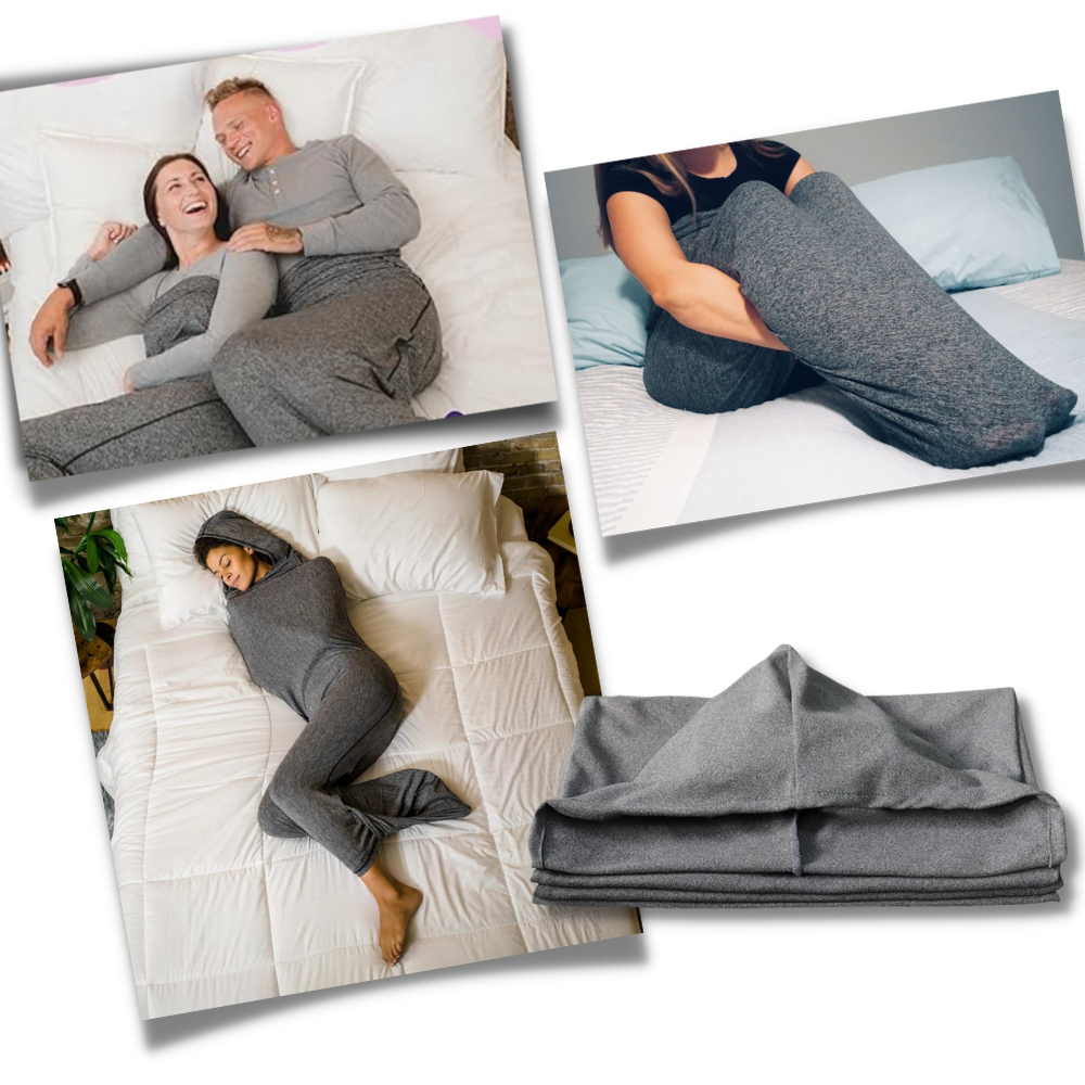 Sovesvøb med hætte som et tæppe der kan haves på
 - Ozerty