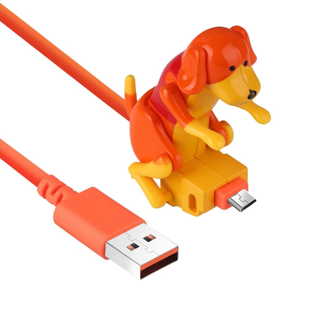 Kabel til hurtigopladning med gnubbende hund

 -Orange/AndroidOrange/AppleOrange/Type C - Ozerty