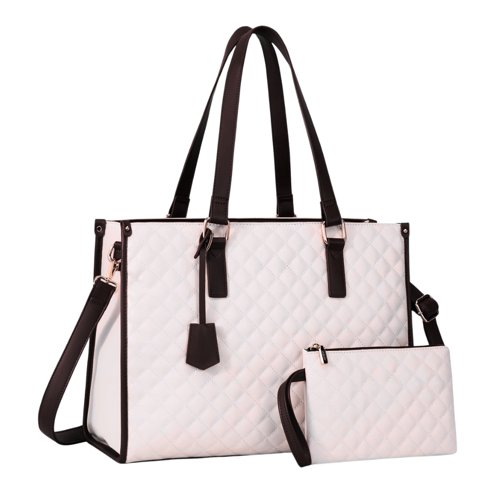 Isoleret Carry-All Tote Bag -Hvid med sorte håndtag - Ozerty